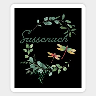 Sassenach Dragonfly Floral Wreath Sticker